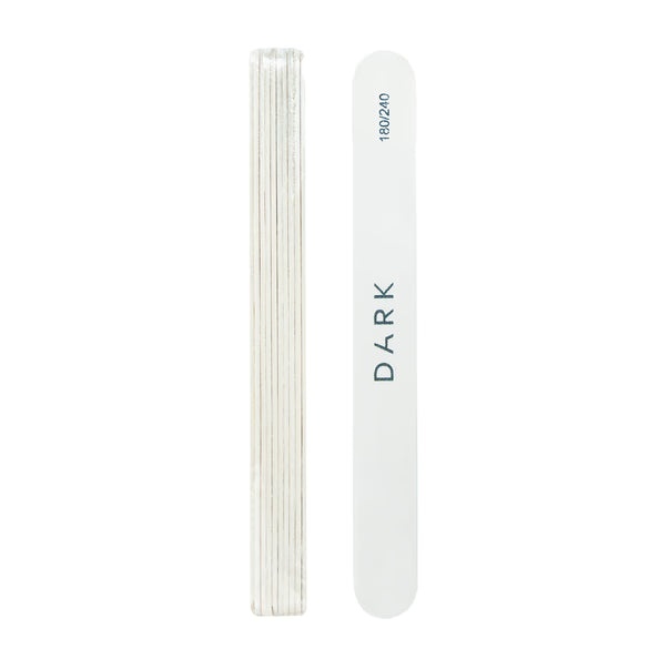 DARK Juego de 10 limas de uñas ovaladas de grano 180/240